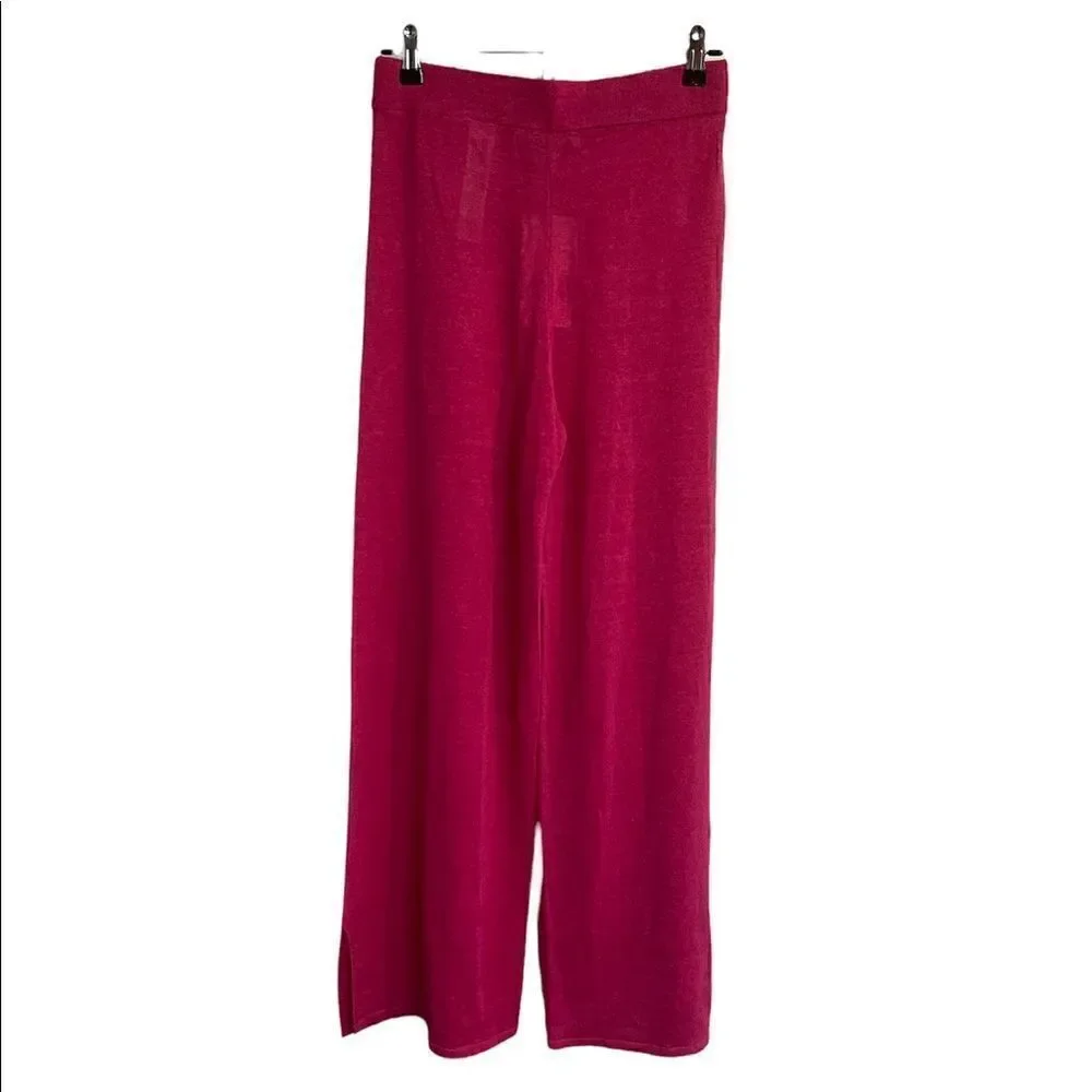 ZARA High Waist Hot Pink Linen See-Through Pants.Size M